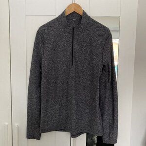 Lululemon men’s t-shirt, size M, in color gray,  athletic shirt half zip